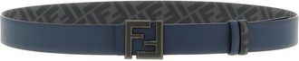 Fendi Blue FF Buckle Reversible Belt