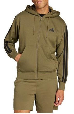 adidas Essentials Feelcozy Fleece Hoodie in Olive Strata/Black at Nordstrom Rack, Size Xx-Large