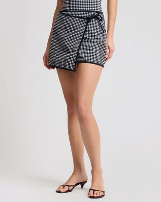 Onia Mini Wrap Skirt in Black/white at Nordstrom, Size X-Small