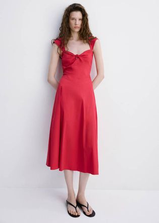 Mango Vestito midi schiena scoperta rosso - Donna - XS - MANGO