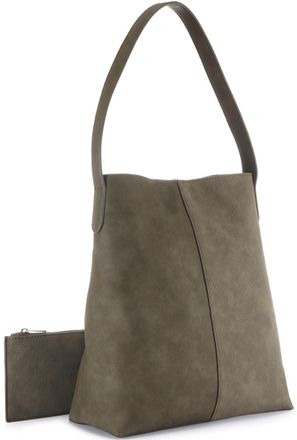 Vivance Shopper VIVANCE Schultertasche, Damen, Gr. B/H/T: 30cm x 35cm x 14cm, gr&uuml;n (oliv), Lederimitat, Strukturmuster, unifarben, Taschen Shopper, mit kleine