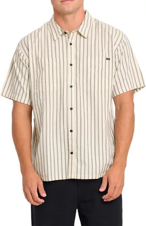Billabong Vista Striped Short Sleeve Shirt in Off White at Nordstrom, Size X-Large