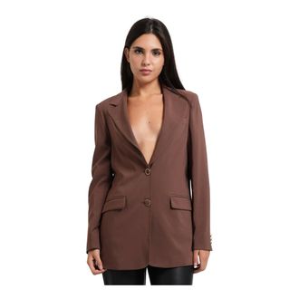 Fracomina Lange enkele revers blazer - Dames - Jassen - Bruin - Maat: L