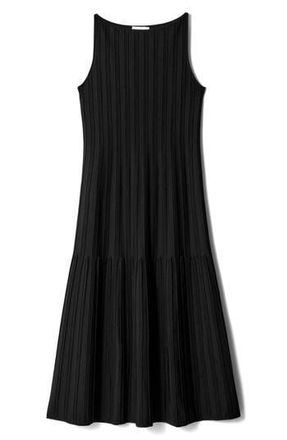 & Other Stories Rib A-Line Midi Dress in Black Dark at Nordstrom Rack, Size Medium