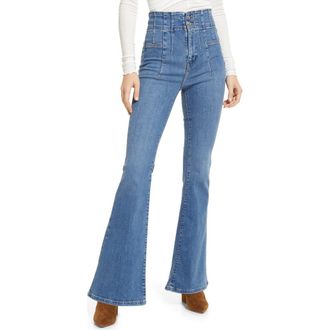 Free People We the Free Jayde Flare Jeans in Sunburst Blue at Nordstrom Rack, Size 30