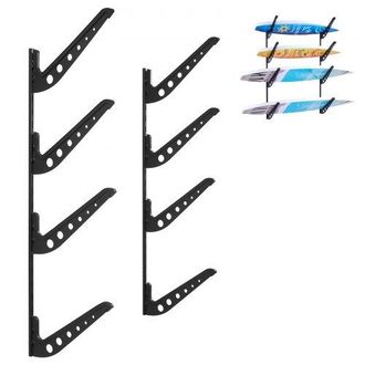 OEM Soporte De Pared Para Tablas De Surf, Soporte Horizontal Para Tablas De Surf De 4 Niveles Para Almacenamiento Y Exhibici&oacute;n, Organizador Ajustable Para