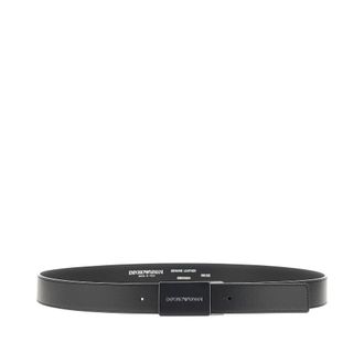 Emporio Armani Smooth leather belt with logo Man One Size
