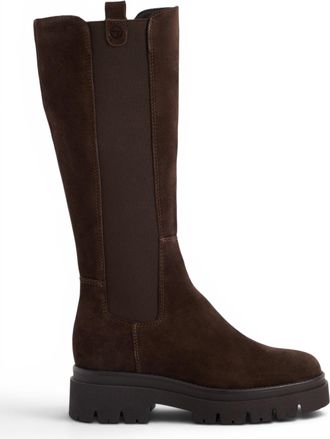 Tamaris Womens Brown Leather Knee High Platform Heel Long Boots - 25608-41