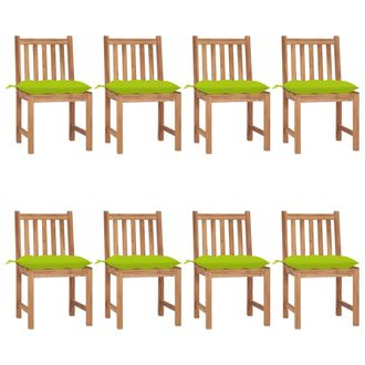 vidaXL Sillas De Jard&iacute;n 8 Unidades Madera Maciza De Teca Con Cojines Vidaxl