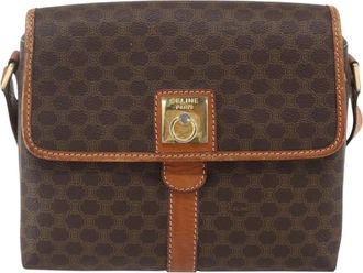 Celine Vintage Macadam Canvas Brown Canvas Backpack Bag (Pre-Owned)