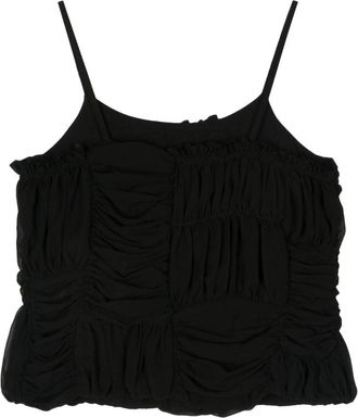 Comme Comme Ruffled Pleated Tank Top - Black