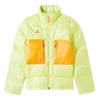Nike x ACG Down Fill Jacket Zipper Stand Collar Down Jacket Yellow CD7660-335