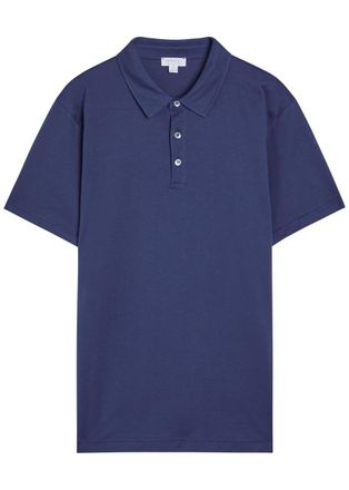 Sunspel Cotton-jersey Polo Shirt - Dark Blue - Xxl