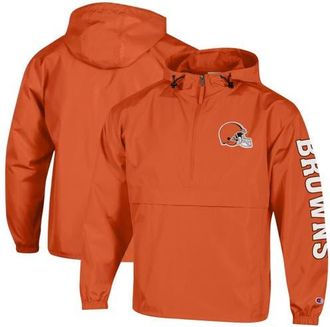 Champion Mens Champion Orange Cleveland Browns Packable Hooded Windbreaker Half-Zip Jacket at Nordstrom, Size Xx-Large