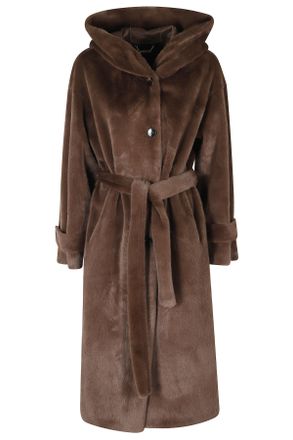 Seventy Brown Lightweight Faux Fur Polyester Coat