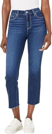 Paige Cindy Crop Raw Hem Jean In Beaming Moon Distressed