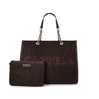 Carvela Womens Sorrento Raffia Tote Bag - Brown Fabric - One Size