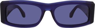 Ferragamo Salvatore Ferragamo Blue Rectangular Mens Sunglasses SF2012S 432 57