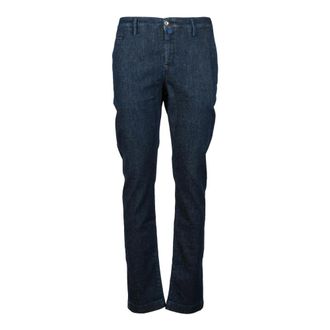 Jacob Cohen Slim Fit Jeans, male, Blue, W34, Cotton Linen Blend Stretch Jeans