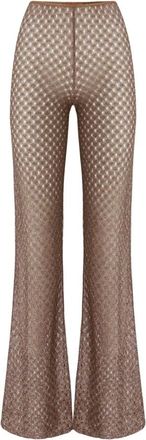 Missoni Pantalones anchos de punto abierto - Trousers - Mujer - Marr&oacute;n - L