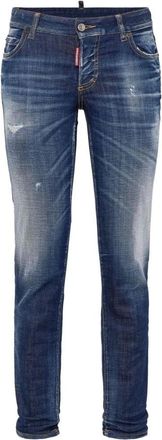 Dsquared2 Marineblauwe Skinny Jeans - Dames - Slim Fit Jeans - Blauw - L - Katoen - Jeans