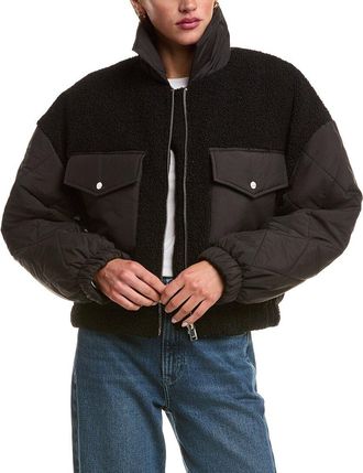 LaMarque Lamarque Peyton Mixed Media Bomber Jacket