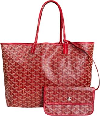Goyard Red Color Pvc Coated Canvas Tote Bag (Pre-Owned)