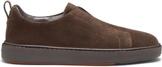 Santoni Suede Slip-On Sneaker - Heren - Sneakers - Bruin - 39 EU - Su&egrave;de - Schoenen