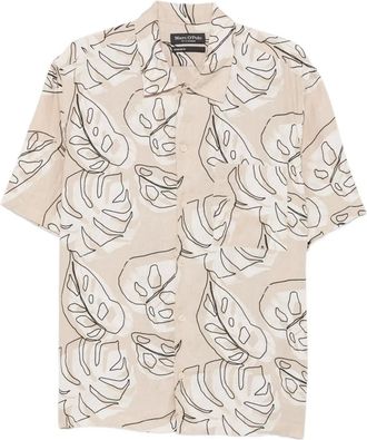 Marc O'Polo leaf-print button-fastening shirt - Neutrals