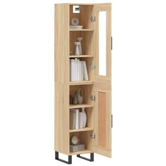 Berkfield Home Highboard Sonoma Oak 34.5x34x180 cm Engineered Wood in Brown