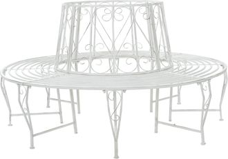 vidaXL Banco De &Aacute;rbol 8-n&uacute;mero De Plazas &Oslash; 160 X 89 Cm Acero Vidaxl