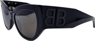 Balenciaga Zwarte zonnebril met donkergrijze lenzen - Dames - Zonnebrillen - Zwart - ONE Size - Accessoires