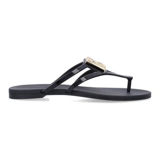Dolce & Gabbana Flip Flops, female, Black, Size: 6 US Flat Slide