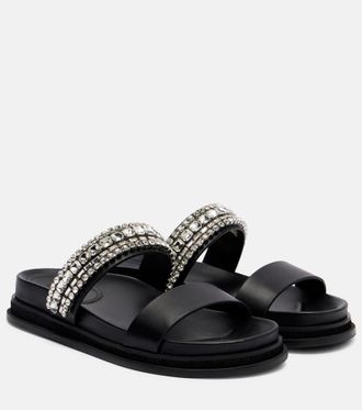 Jimmy Choo London Jadi crystal-embellished leather slides
