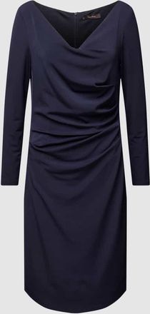 Vera Mont Cocktailkleid mit Wasserfall-Ausschnitt in Dunkelblau, Gr&ouml;&szlig;e 50