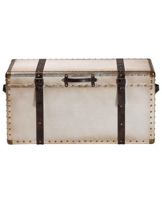 Baxton Studio Nevio Vintage Weathered Canvas Storage Trunk