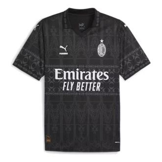 Puma Ac Milan X Pleasures Mens Authentic Football Jersey Black White 776066-01
