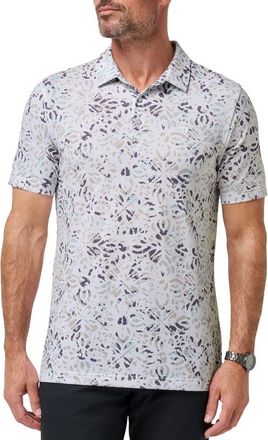 Travis Mathew Featherweight Chill Print Polo in White at Nordstrom, Size Xx-Large