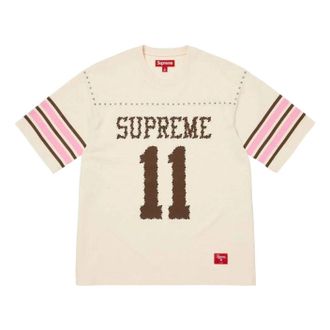 SUPREME SS26 Studded S/S Football T-Shirt Cream SUP-SS26-012-CRM