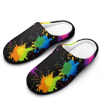 Generic Tie Dye Print Womens Slippers Warm House Slippers Indoor House Shoes with Anti-Skid Rubber Sole