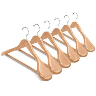 OEM 5 Perchas De Madera, Hombros Anchos De 5,5 Cm, Gancho Giratorio De 360&deg;, Antideslizantes, Para Abrigos Y Chaquetas