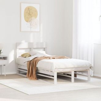 vidaXL Bed Frame without Mattress White 100x200 cm Solid Wood Pine vidaXL