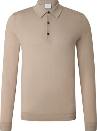 Bogner Knitted polo long-sleeved top Jake for men - Camel - XXL