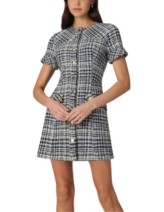Shoshanna Haisley Dress In Navy/ivory