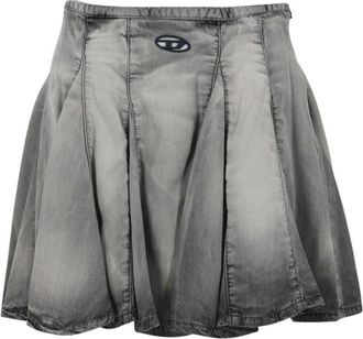 Diesel Grey Solid Mini Skirt