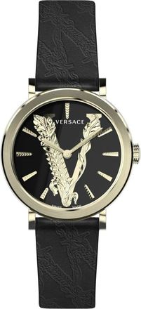 Versace Virtus Barocca Veri 002 20 - Dames - Horloges - Zwart - ONE Size - Leer - Accessoires