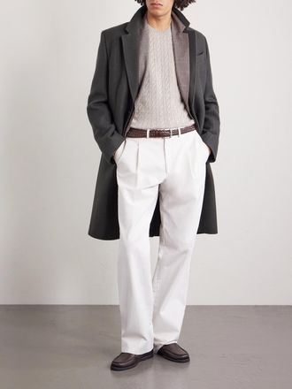 Dunhill Cable-Knit Cashmere and Linen-Blend Sweater