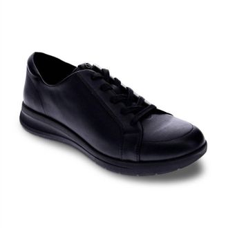 Revere Comfort Shoes Womens Athens Lace Up Sneaker - Medium Width In Black