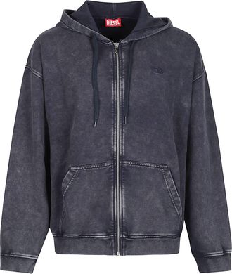 Diesel S-Box Washed Zip-Through Sweatshirt