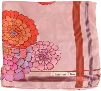 Dior Pre-owned Carr&eacute; Femme Zijden Sjaal - Dames - Vintage Accessoires - Roze - ONE Size - Tweed - Vintage